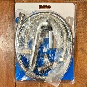 NEW! SonTiy Chrome Handheld Bidet Sprayer Wall Bracket + Bonus Waterline!